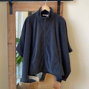 L.L.Bean Hereingbone Fleece Oversized Poncho Size M